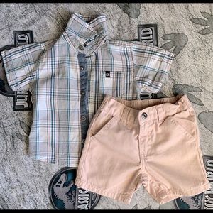 2 Pieces Calvin Klein Button-down & Shorts Set